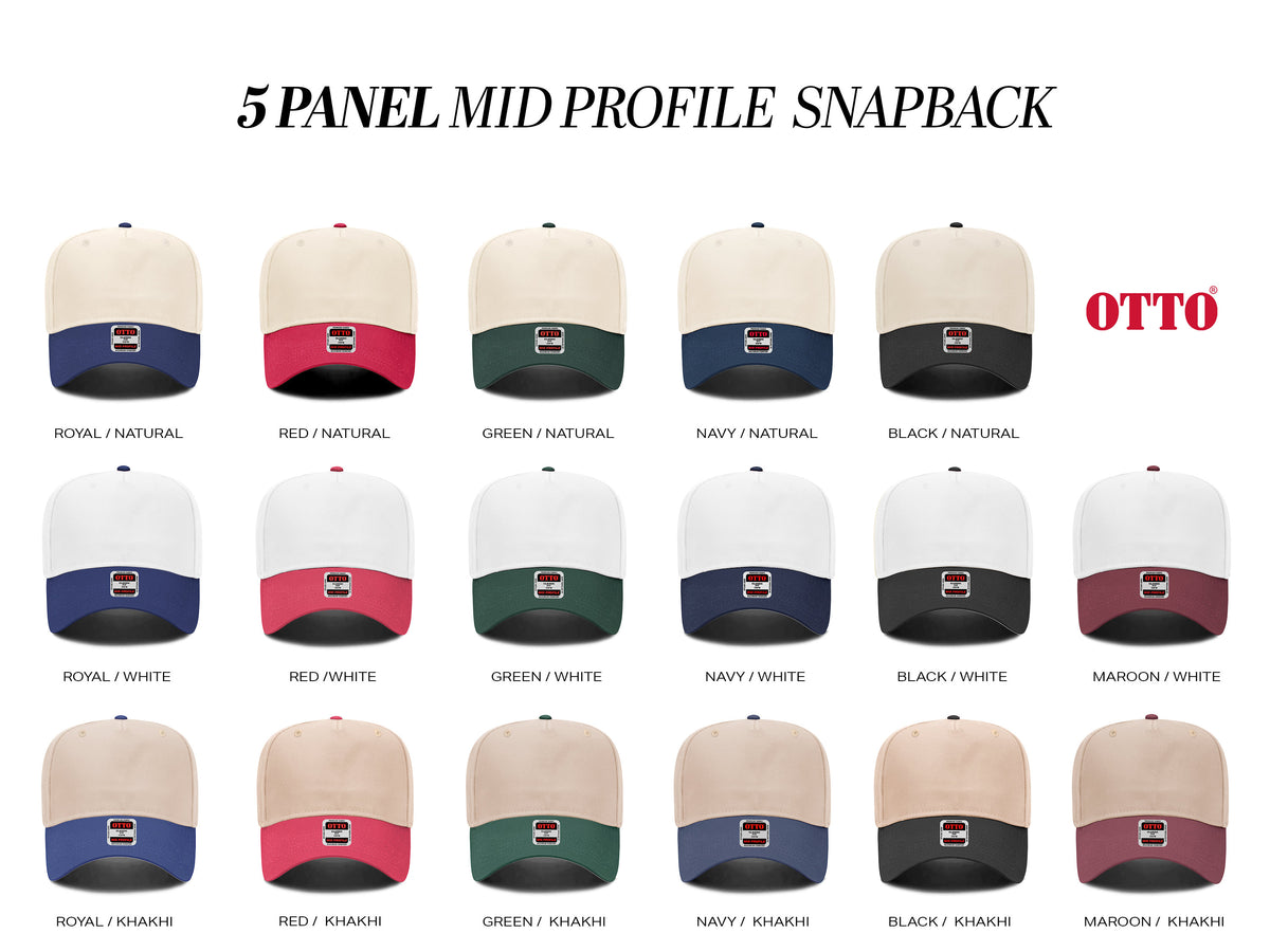 Five Panel Embroidered Snapback Hat - view 2