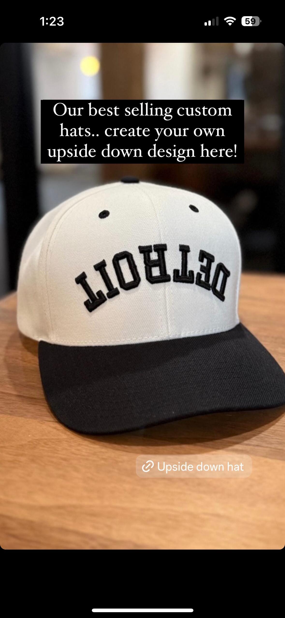 Upside Down Embroidered Hat - view 6