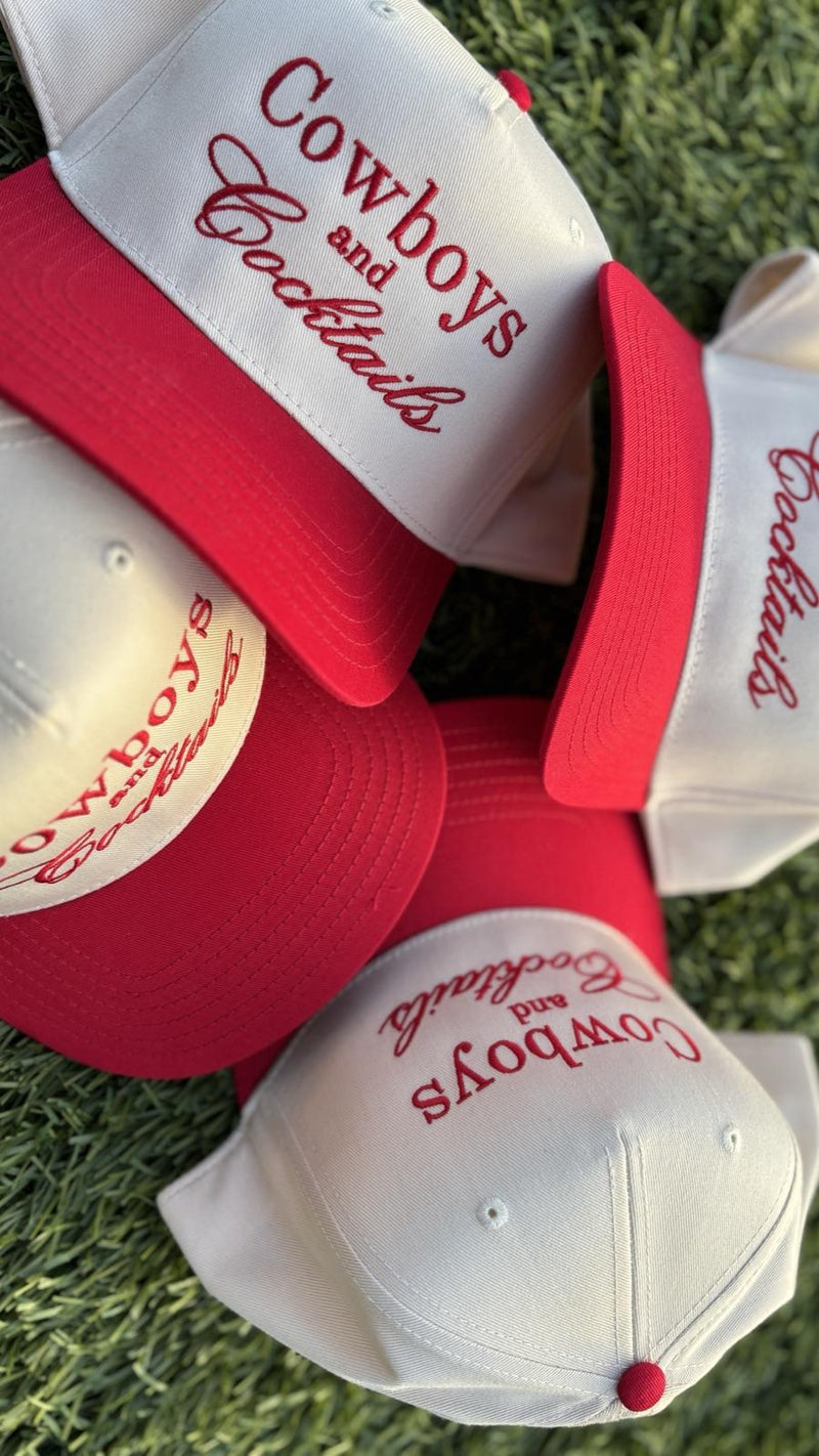 Cowboys and Cocktails — two-tone snapbacks, made by PAYRESPECTS