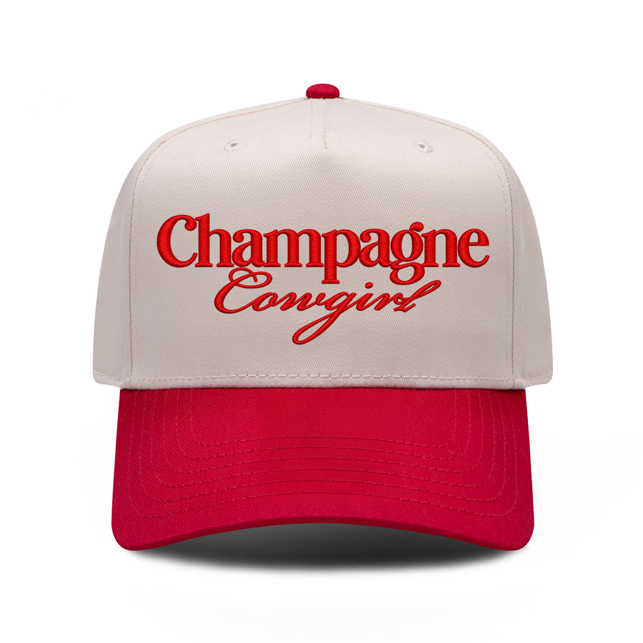Champagne Western Embroidered Trucker Hat