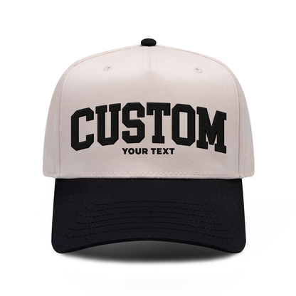 PAYRESPECTS custom five-panel snapback hat example; final design to be confirmed