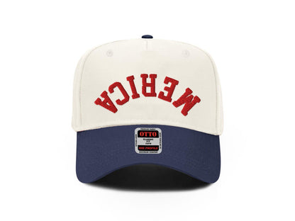 Upside down Merica embroidered two tone trucker hat