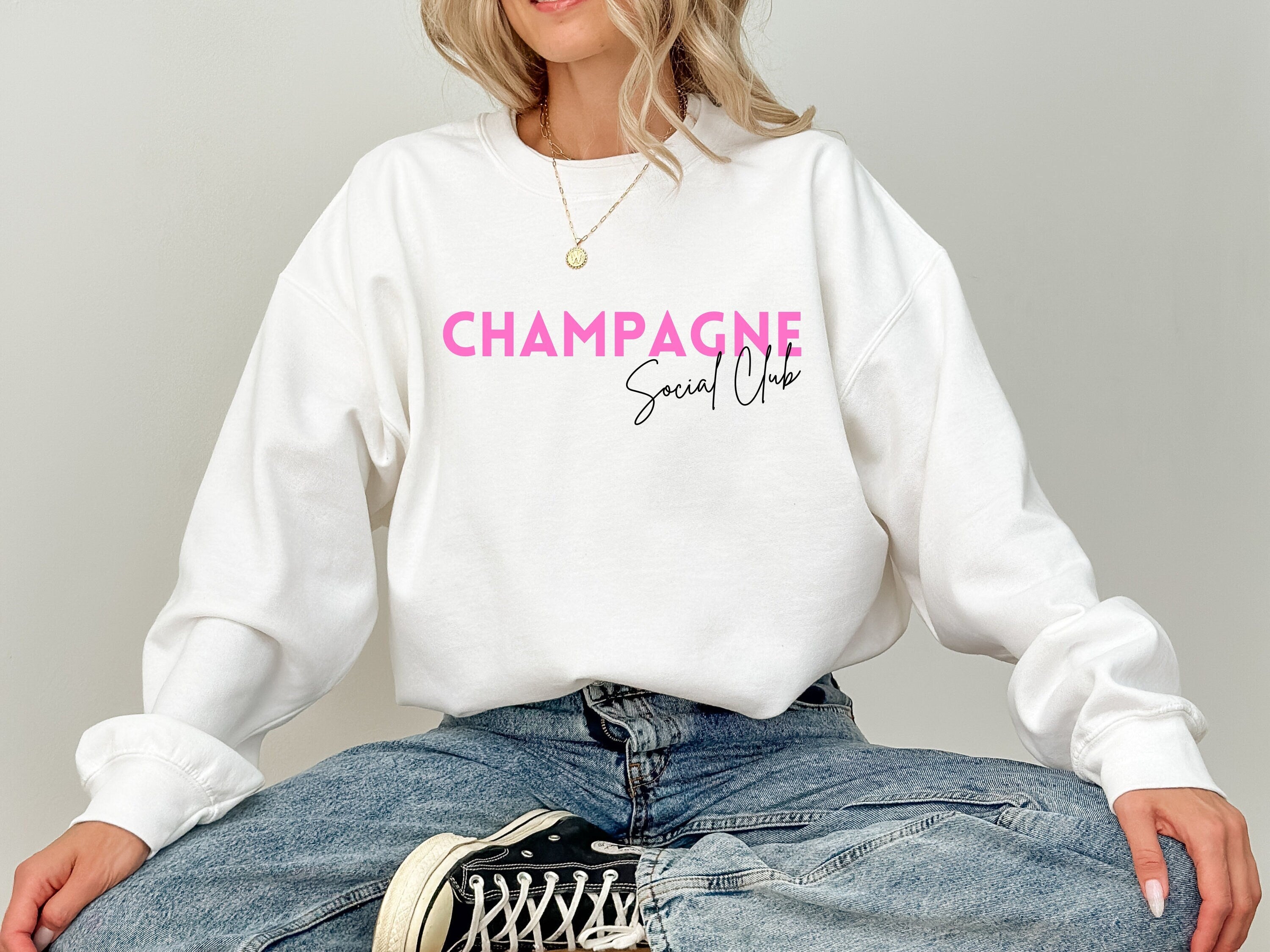 CUSTOM CHAMPAGNE SOCIAL CREWNECK