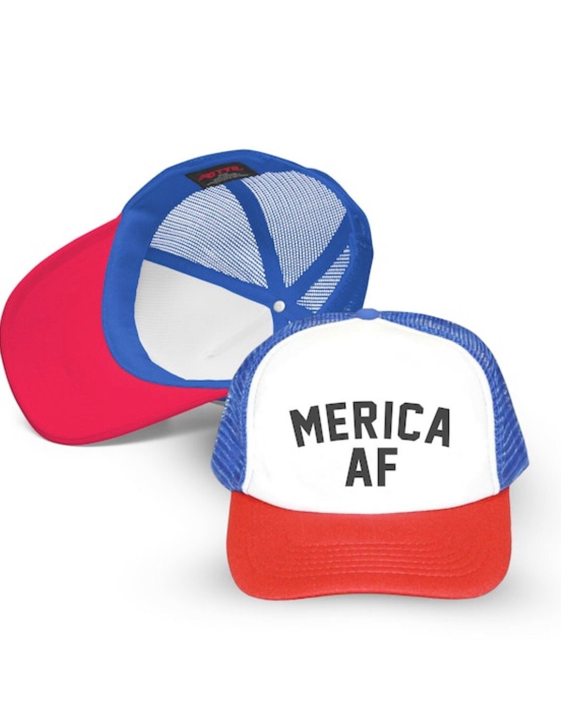 CUSTOM MERICA USA TRUCKER HAT