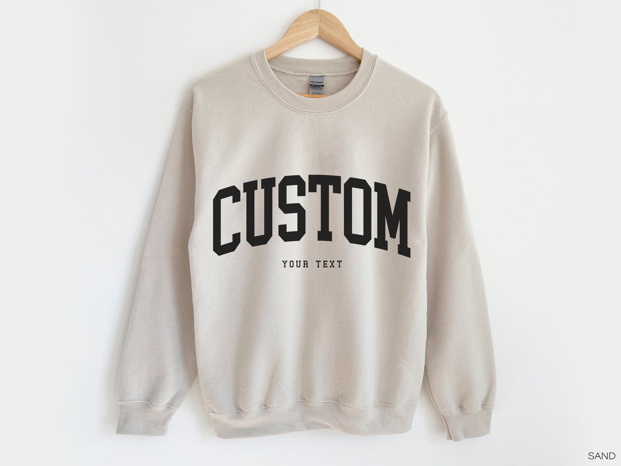 Text Letters Sports Team Custom Logo Crewneck Sweatshirt - view 3
