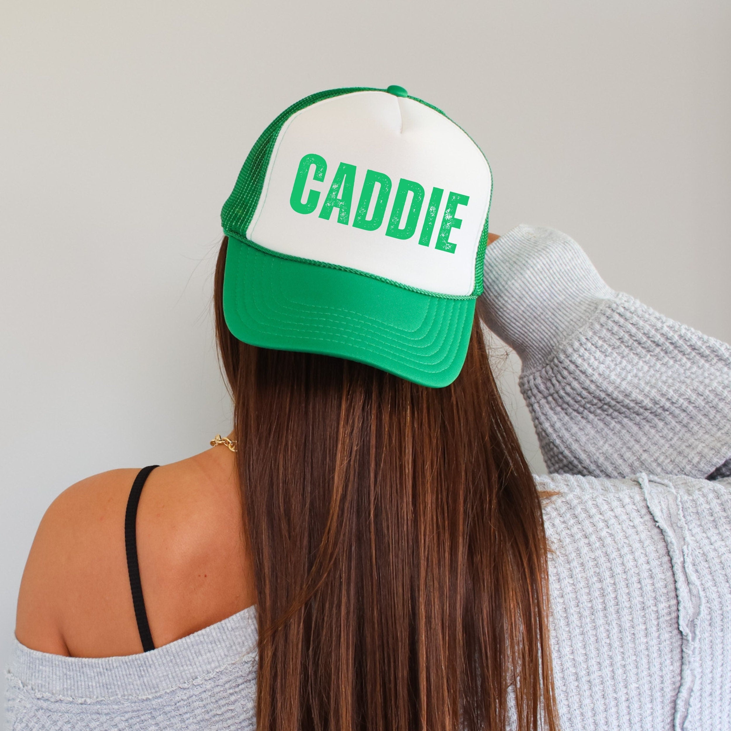 CUSTOM CADDIE GREEN TRUCKER HAT