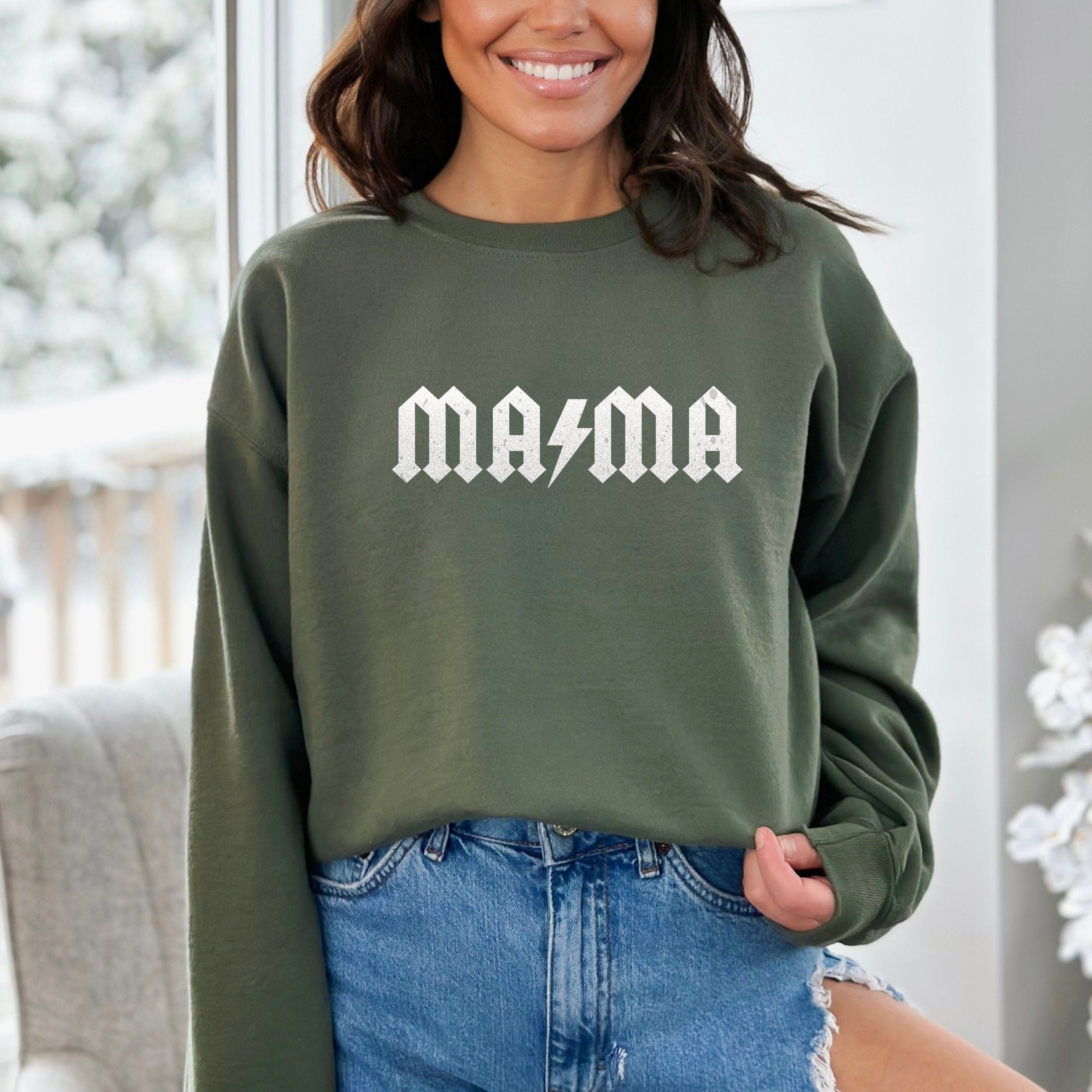 CUSTOM MAMA ACDC CREWNECK