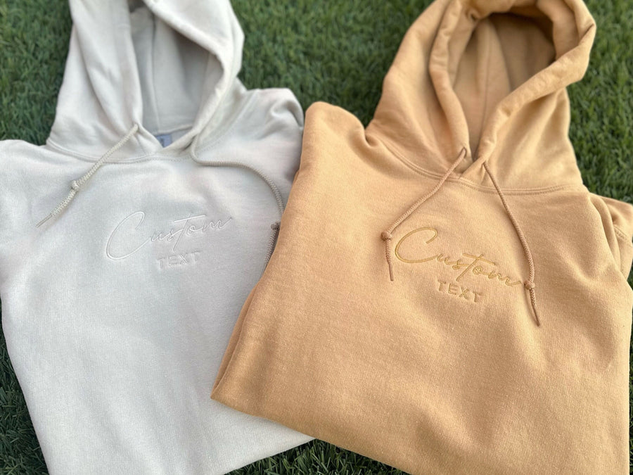 Monochrome Simple Embroidered Hoodie - PayRespects