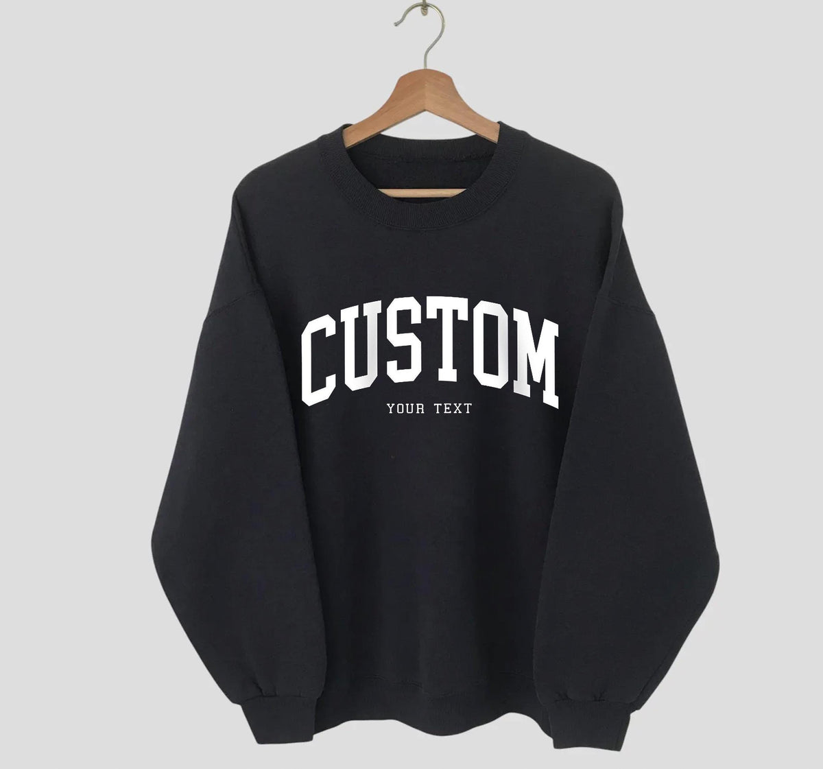 Text Letters Sports Team Custom Logo Crewneck Sweatshirt - PayRespects