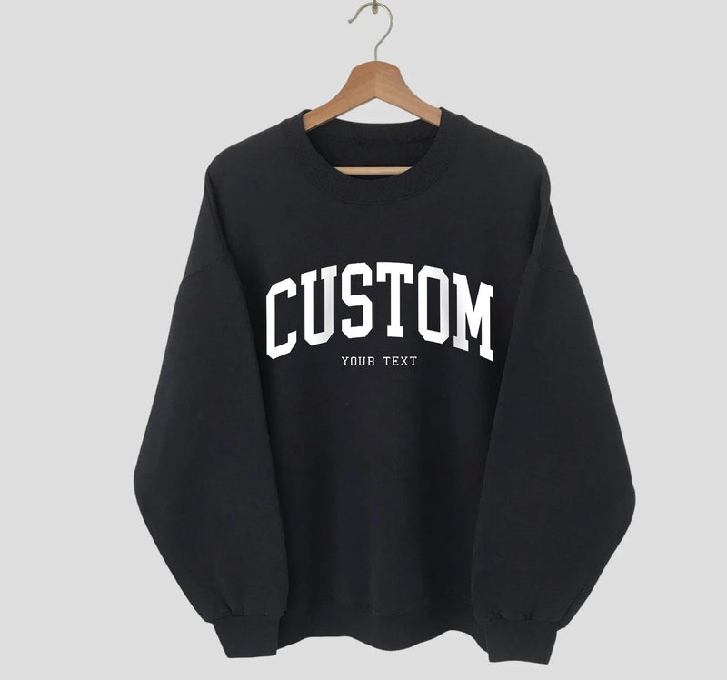 Text Letters Sports Team Custom Logo Crewneck Sweatshirt