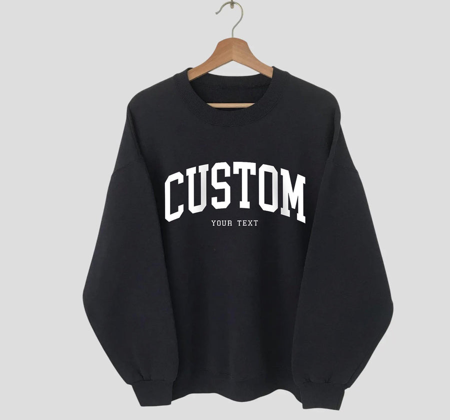 Text Letters Sports Team Custom Logo Crewneck Sweatshirt - PayRespects