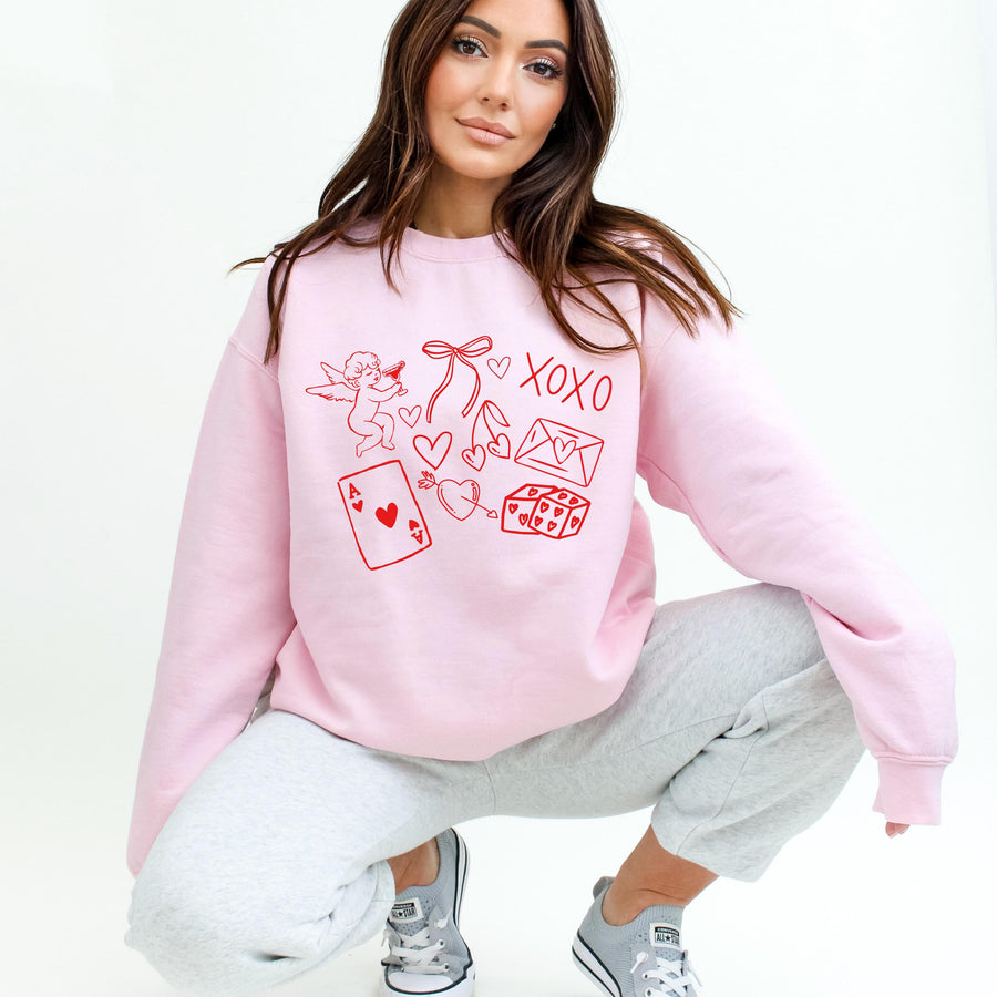 Valentine's Collage Holiday Crewneck Sweatshirt - PayRespects