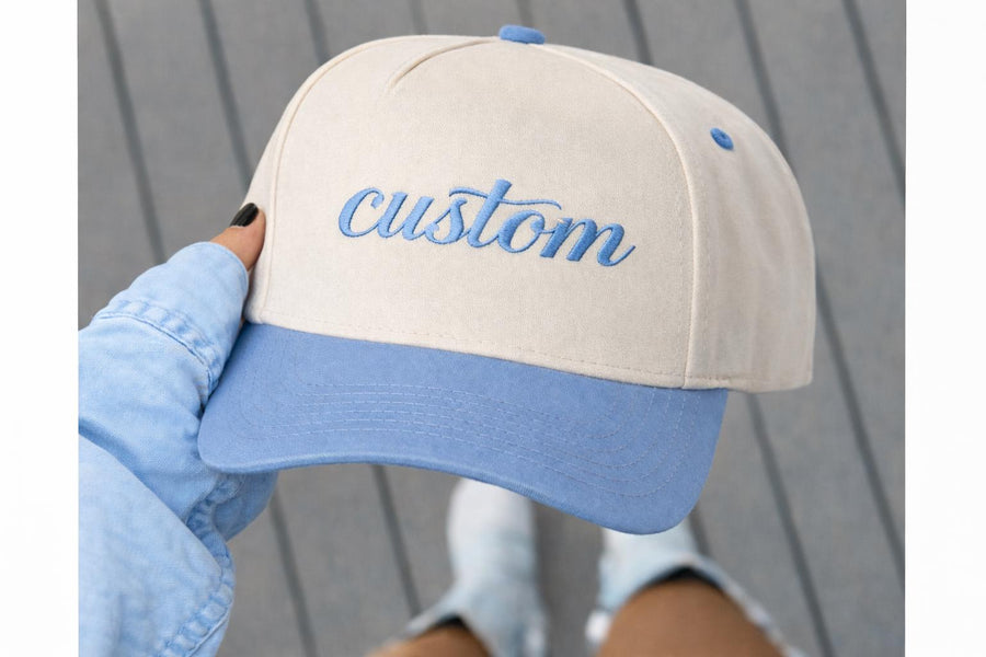 Baby Blue Corporate Custom Logo Trucker Hat - PayRespects