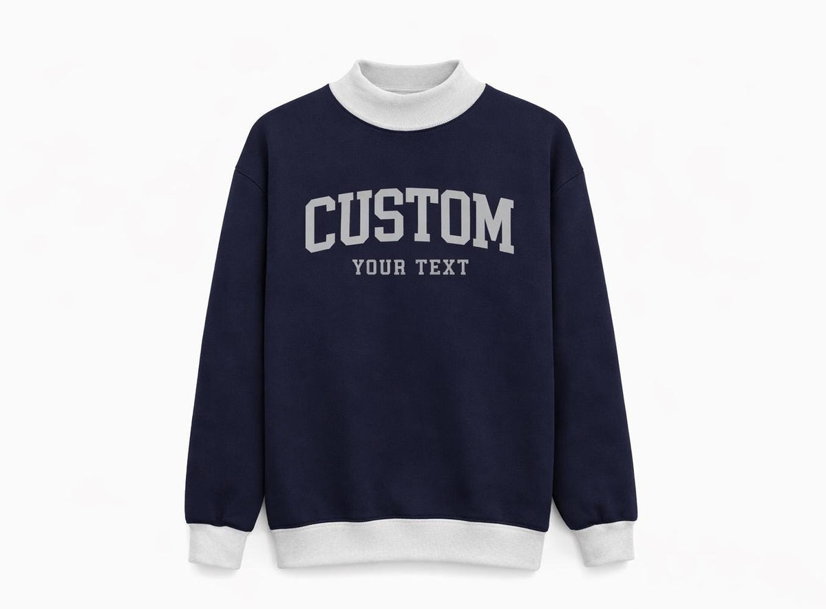 Custom Two-Tone Print Mockneck Sweatshirt