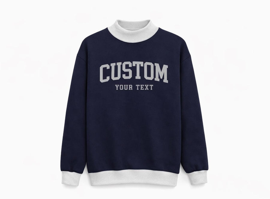 Custom Two-Tone Print Mockneck Sweatshirt